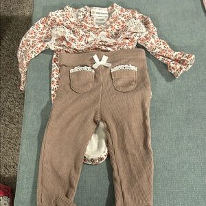 Daisy Fuentes Floral and Brown Kids Matching Set